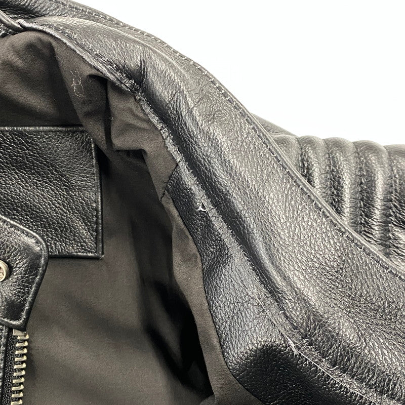 【中古品】【メンズ】 HARLEYDIEREI LEATHER SKULL RIDERS JACKET レザー スカル ライダース ジャケット アウター 145-261022-kh-06-izu サイズ：2Xl カラー：ブラック 万代Net店