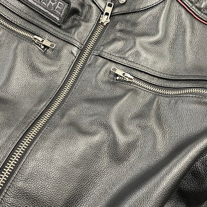 【中古品】【メンズ】 HARLEYDIEREI LEATHER SKULL RIDERS JACKET レザー スカル ライダース ジャケット アウター 145-261022-kh-06-izu サイズ：2Xl カラー：ブラック 万代Net店