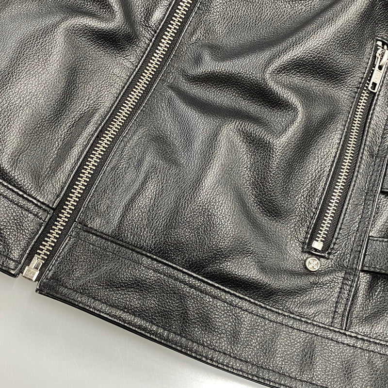 【中古品】【メンズ】 HARLEYDIEREI LEATHER SKULL RIDERS JACKET レザー スカル ライダース ジャケット アウター 145-261022-kh-06-izu サイズ：2Xl カラー：ブラック 万代Net店