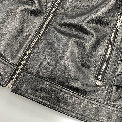 【中古品】【メンズ】 HARLEYDIEREI LEATHER SKULL RIDERS JACKET レザー スカル ライダース ジャケット アウター 145-261022-kh-06-izu サイズ：2Xl カラー：ブラック 万代Net店