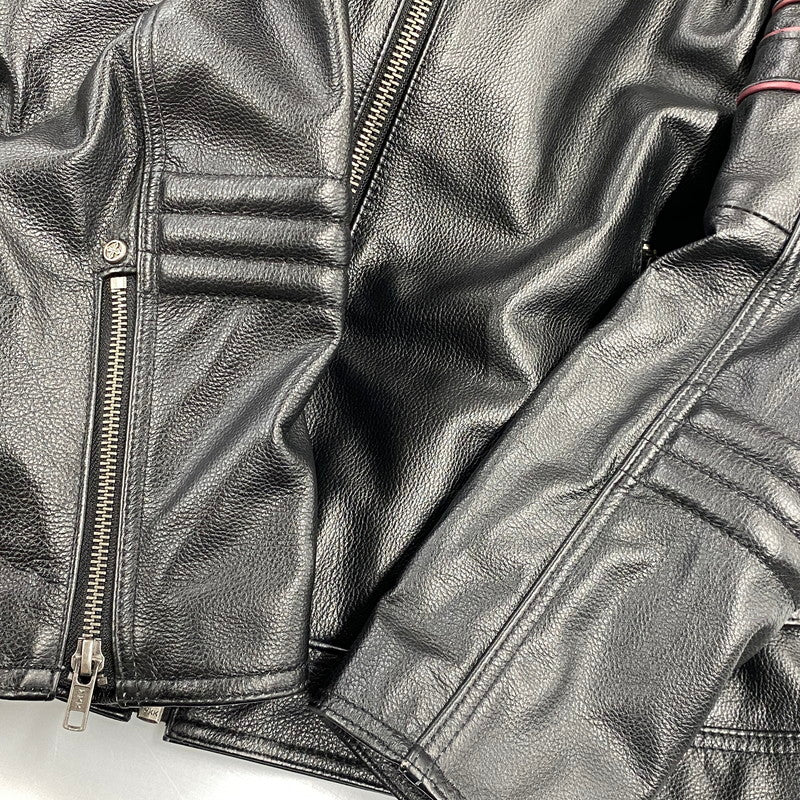 【中古品】【メンズ】 HARLEYDIEREI LEATHER SKULL RIDERS JACKET レザー スカル ライダース ジャケット アウター 145-261022-kh-06-izu サイズ：2Xl カラー：ブラック 万代Net店
