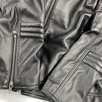 【中古品】【メンズ】 HARLEYDIEREI LEATHER SKULL RIDERS JACKET レザー スカル ライダース ジャケット アウター 145-261022-kh-06-izu サイズ：2Xl カラー：ブラック 万代Net店