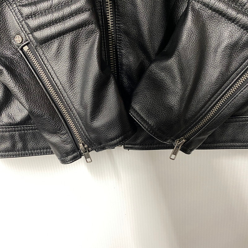 【中古品】【メンズ】 HARLEYDIEREI LEATHER SKULL RIDERS JACKET レザー スカル ライダース ジャケット アウター 145-261022-kh-06-izu サイズ：2Xl カラー：ブラック 万代Net店