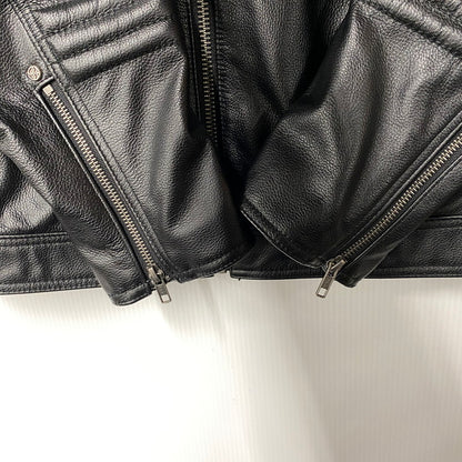 【中古品】【メンズ】 HARLEYDIEREI LEATHER SKULL RIDERS JACKET レザー スカル ライダース ジャケット アウター 145-261022-kh-06-izu サイズ：2Xl カラー：ブラック 万代Net店
