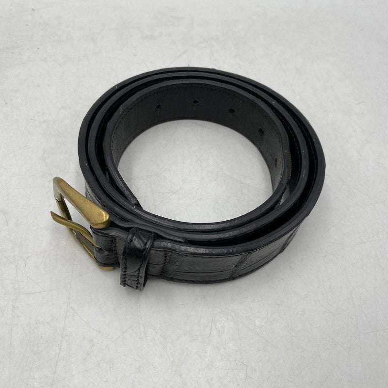 【中古品】【メンズ/レディース】 AJMONE アイモネ LEATHER BELT レザーベルト 205-261023-ms-02-izu サイズ：90 カラー：ブラック 万代Net店