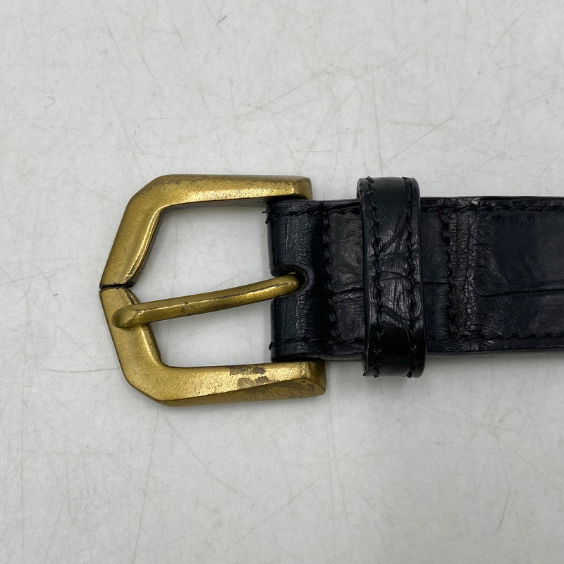 【中古品】【メンズ/レディース】 AJMONE アイモネ LEATHER BELT レザーベルト 205-261023-ms-02-izu サイズ：90 カラー：ブラック 万代Net店