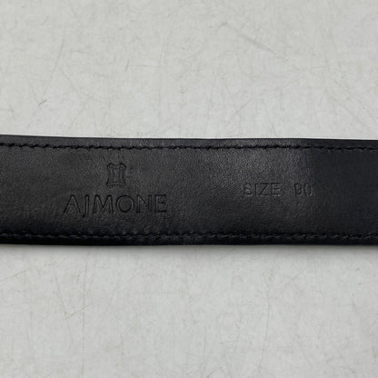 【中古品】【メンズ/レディース】 AJMONE アイモネ LEATHER BELT レザーベルト 205-261023-ms-02-izu サイズ：90 カラー：ブラック 万代Net店