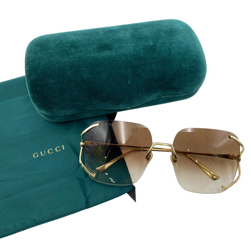 【中古品】【メンズ/レディース】 GUCCI グッチ GG0646S SQUARE SUNGLASSES スクエア サングラス 183-261025-cs-13-izu サイズ：60口17-135 カラー：ゴールド×ブラウン 万代Net店