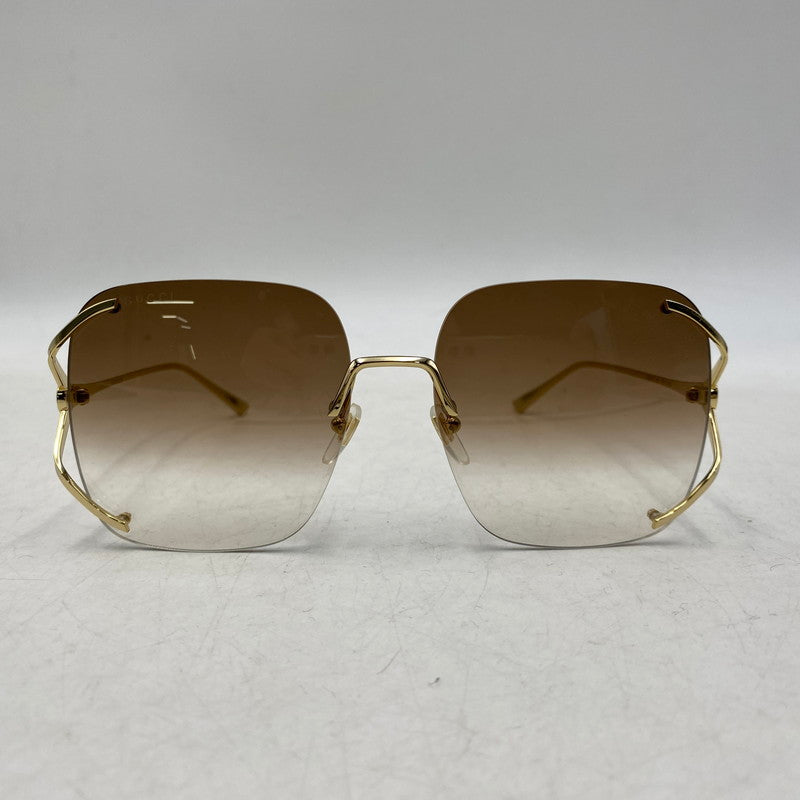 【中古品】【メンズ/レディース】 GUCCI グッチ GG0646S SQUARE SUNGLASSES スクエア サングラス 183-261025-cs-13-izu サイズ：60口17-135 カラー：ゴールド×ブラウン 万代Net店