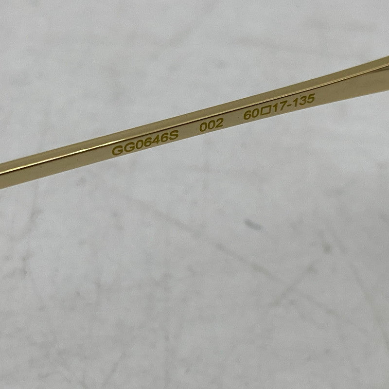 【中古品】【メンズ/レディース】 GUCCI グッチ GG0646S SQUARE SUNGLASSES スクエア サングラス 183-261025-cs-13-izu サイズ：60口17-135 カラー：ゴールド×ブラウン 万代Net店