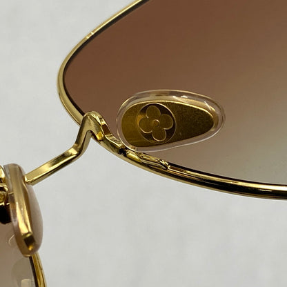 【中古品】【メンズ/レディース】 LOUIS VUITTON ルイ・ヴィトン Z1650E MY LV CHAIN ROUND SUNGLASSES チェーン ラウンド サングラス 179-261025-cs-14-izu サイズ：60口17-140 カラー：ゴールド×ブラウン 万代Net店