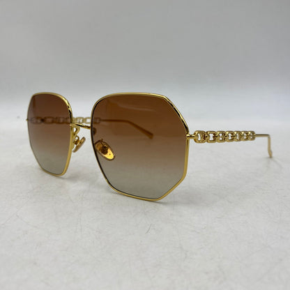 【中古品】【メンズ/レディース】 LOUIS VUITTON ルイ・ヴィトン Z1650E MY LV CHAIN ROUND SUNGLASSES チェーン ラウンド サングラス 179-261025-cs-14-izu サイズ：60口17-140 カラー：ゴールド×ブラウン 万代Net店