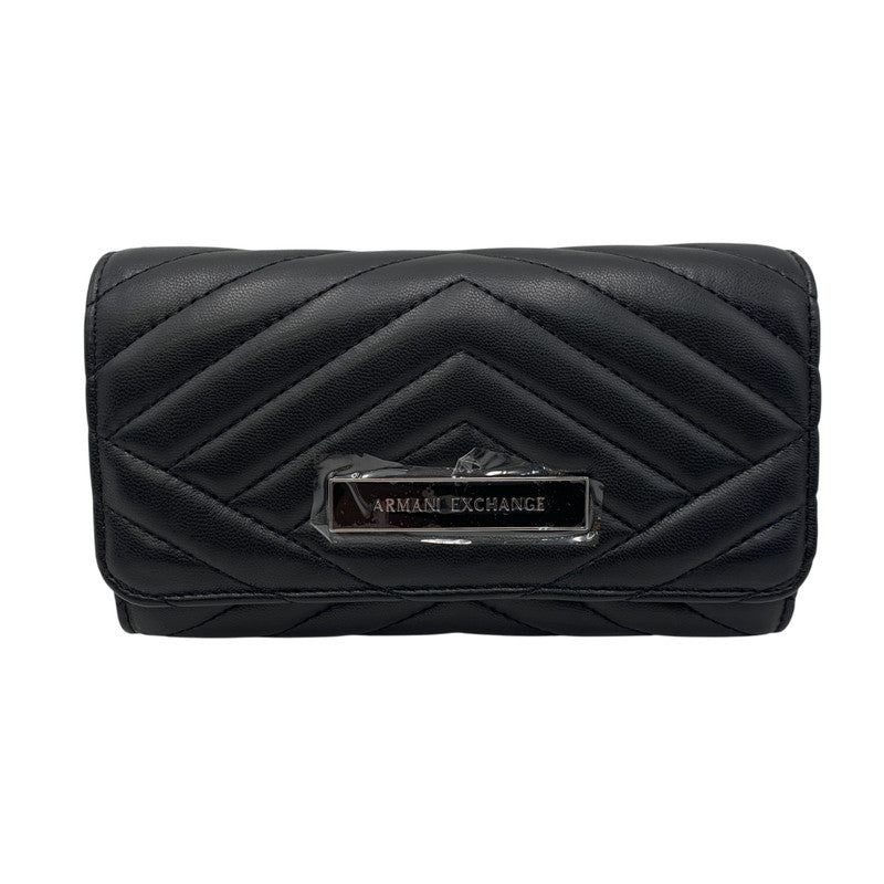 【中古美品】【レディース】 ARMANI EXCHANGE アルマーニエクスチェンジ QUILTING CHAIN WALLET キルティング チェーン ウォレット 財布 200-261030-cs-03-izu カラー：ブラック 万代Net店