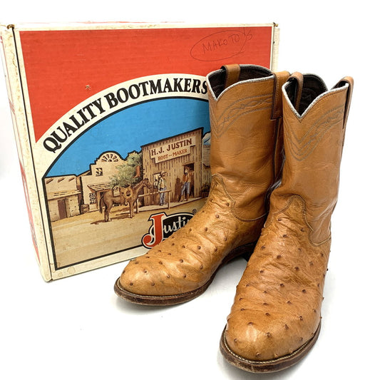 【中古品】【メンズ】 JUSTIN ジャスティン 3186 WESTERN BOOTS ウエスタン ブーツ シューズ 靴 164-261024-ms-11-izu サイズ：9D カラー：ブラウン 万代Net店
