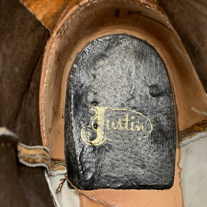 【中古品】【メンズ】 JUSTIN ジャスティン 3186 WESTERN BOOTS ウエスタン ブーツ シューズ 靴 164-261024-ms-11-izu サイズ：9D カラー：ブラウン 万代Net店