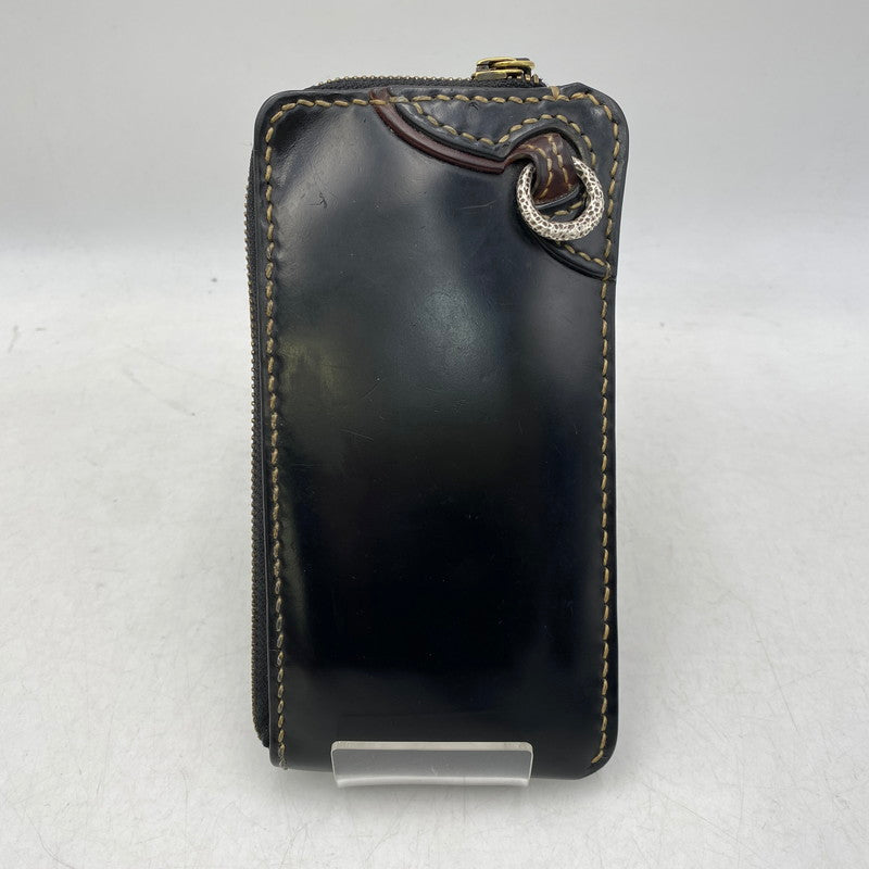 【中古品】【メンズ/レディース】 THE FLAT HEAD ザフラットヘッド LEATHER WALLET レザー ウォレット 長財布 200-261025-cs-19-izu カラー：ブラック 万代Net店