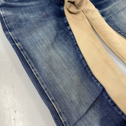 【現状渡し品】【メンズ】 KOJIMA GENES 児島ジーンズ MONKEY COMBO DENIM PANTS モンキー コンボ デニム パンツ ボトムス 156-261030-kh-03-izu カラー：インディゴ×ブラウン系 万代Net店