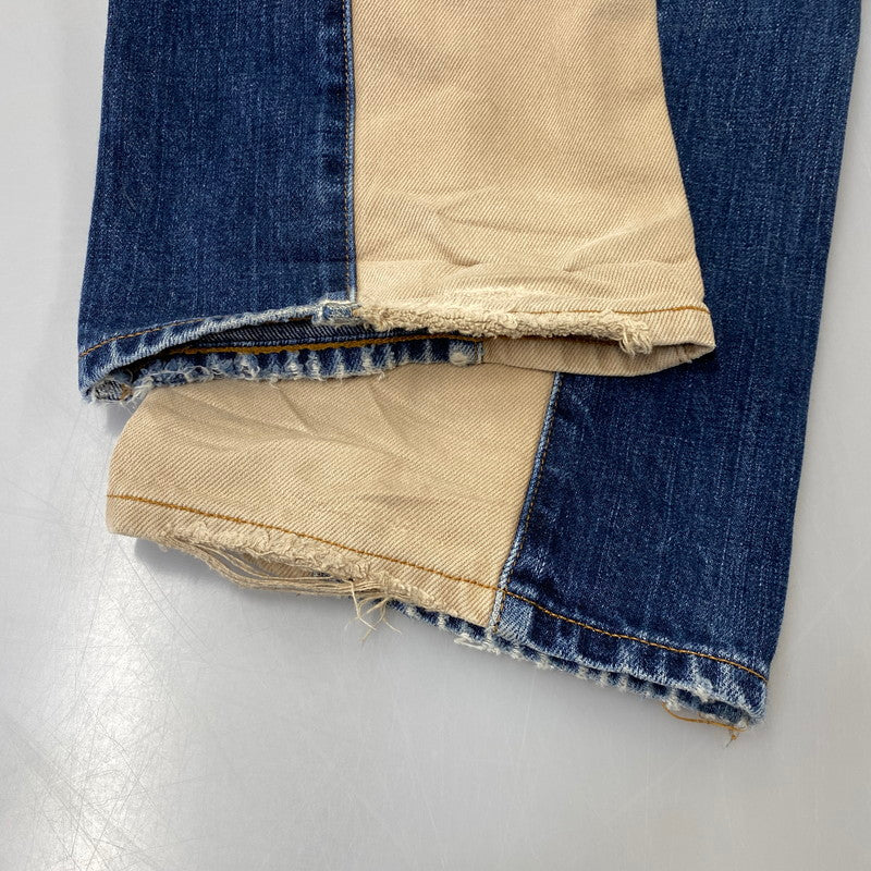 【現状渡し品】【メンズ】 KOJIMA GENES 児島ジーンズ MONKEY COMBO DENIM PANTS モンキー コンボ デニム パンツ ボトムス 156-261030-kh-03-izu カラー：インディゴ×ブラウン系 万代Net店