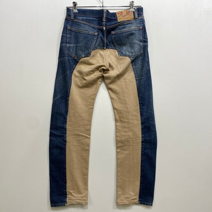 【現状渡し品】【メンズ】 KOJIMA GENES 児島ジーンズ MONKEY COMBO DENIM PANTS モンキー コンボ デニム パンツ ボトムス 156-261030-kh-03-izu カラー：インディゴ×ブラウン系 万代Net店