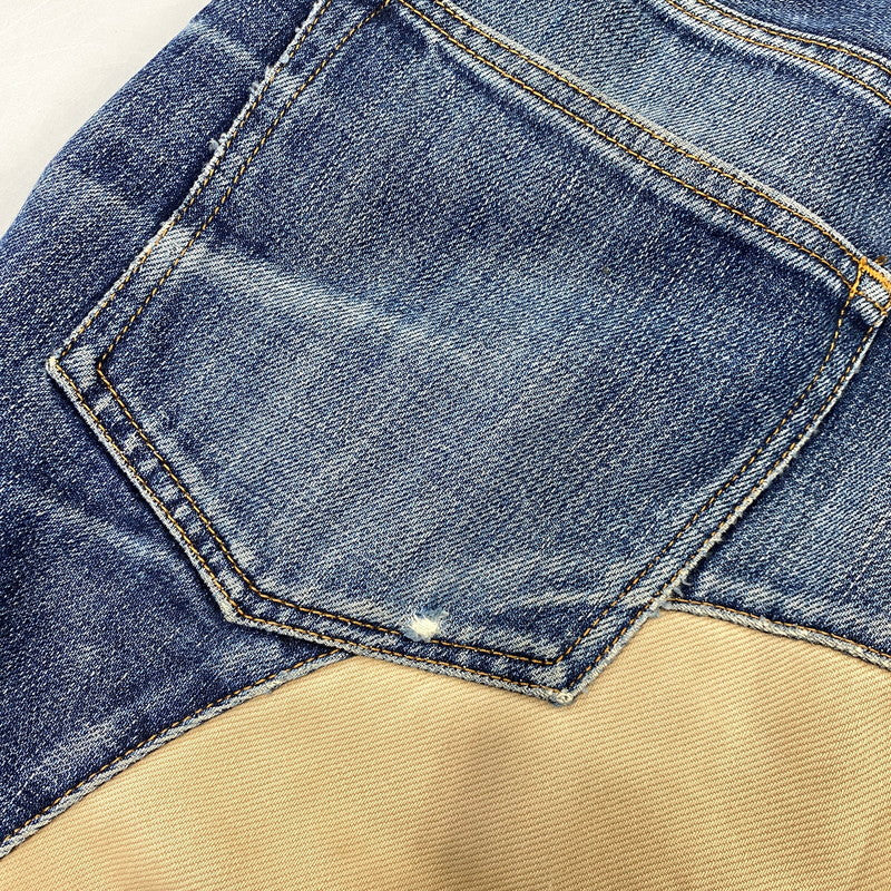 【現状渡し品】【メンズ】 KOJIMA GENES 児島ジーンズ MONKEY COMBO DENIM PANTS モンキー コンボ デニム パンツ ボトムス 156-261030-kh-03-izu カラー：インディゴ×ブラウン系 万代Net店