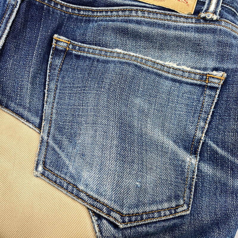 【現状渡し品】【メンズ】 KOJIMA GENES 児島ジーンズ MONKEY COMBO DENIM PANTS モンキー コンボ デニム パンツ ボトムス 156-261030-kh-03-izu カラー：インディゴ×ブラウン系 万代Net店