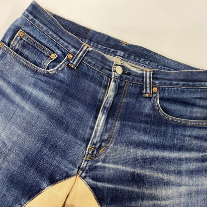 【現状渡し品】【メンズ】 KOJIMA GENES 児島ジーンズ MONKEY COMBO DENIM PANTS モンキー コンボ デニム パンツ ボトムス 156-261030-kh-03-izu カラー：インディゴ×ブラウン系 万代Net店