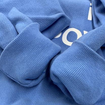【中古品】【メンズ】 CHAMPION チャンピオン×MOMA YOKO ONO PEACE IS POWER REVERSE WEAVE SWEATSHIRT モマ ヨーコ・オノ ピース イズ パワー リバースウィーブ スウェットシャツ トップス 長袖 140-261027-ya-14-izu サイズ：2XL カラー：ライトブルー 万代Net店