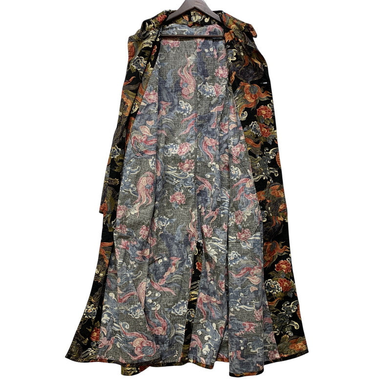 【中古美品】【メンズ】 BLACK SIGN ブラック サイン BSSJ-26411 26SS 1930S JAPANESE LION ジャパニーズ ライオン & PEONY HITMAN COAT ピオニー・ヒットマン コート 145-261024-ya-21-izu サイズ：42 カラー：マルチ 万代Net店