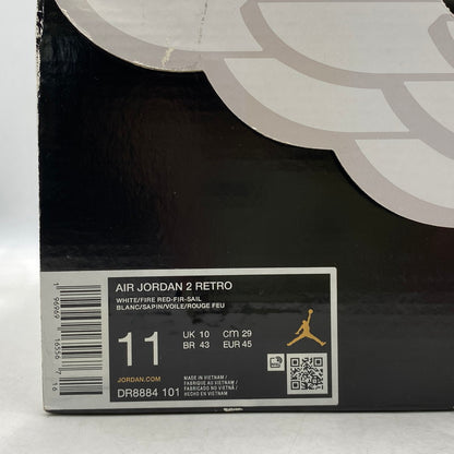 【中古品】【メンズ】 NIKE ナイキ DR8884-101 AIR JORDAN 2 RETRO エア ジョーダン ツー レトロ スニーカー シューズ 靴 160-261025-cs-04-izu サイズ：29cm カラー：WHITE/FIRE RED-FIR-SAIL 万代Net店
