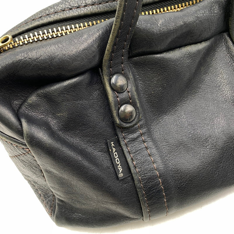 【現状渡し品】【メンズ/レディース】 KADOYA カドヤ KM MINI BOSTON ミニ ボストン カバン 鞄 188-261025-cs-20-izu カラー：ブラック 万代Net店
