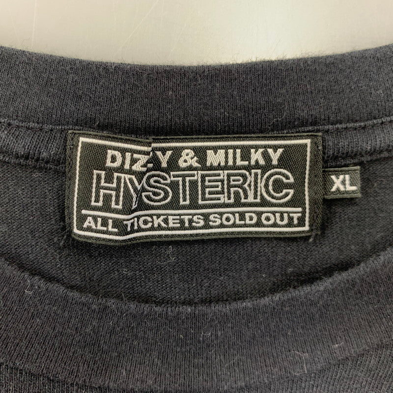 【中古品】【メンズ】 HYSTERIC GLAMOUR ヒステリックグラマー 02231CT27 SATISFACTION サティスファクション T-SHIRT Tシャツ トップス 半袖 140-261024-ya-16-izu サイズ：XL カラー：ブラック 万代Net店
