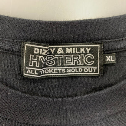 【中古品】【メンズ】 HYSTERIC GLAMOUR ヒステリックグラマー 02231CT27 SATISFACTION サティスファクション T-SHIRT Tシャツ トップス 半袖 140-261024-ya-16-izu サイズ：XL カラー：ブラック 万代Net店