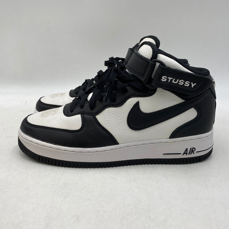 【中古品】【メンズ/レディース】 NIKE ナイキ×STUSSY ステューシー DJ7840-002 AIR FORCE 1 MID エア フォース ワン ミッド スニーカー シューズ 靴 160-261025-cs-03-izu サイズ：26cm カラー：BLACK/BLACK-WHITE 万代Net店