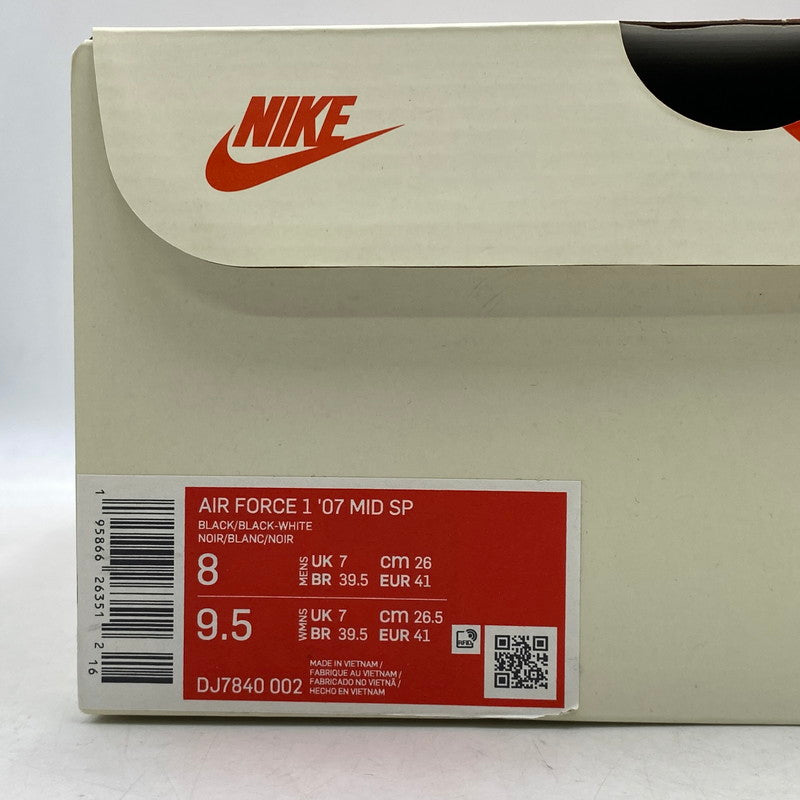 【中古品】【メンズ/レディース】 NIKE ナイキ×STUSSY ステューシー DJ7840-002 AIR FORCE 1 MID エア フォース ワン ミッド スニーカー シューズ 靴 160-261025-cs-03-izu サイズ：26cm カラー：BLACK/BLACK-WHITE 万代Net店