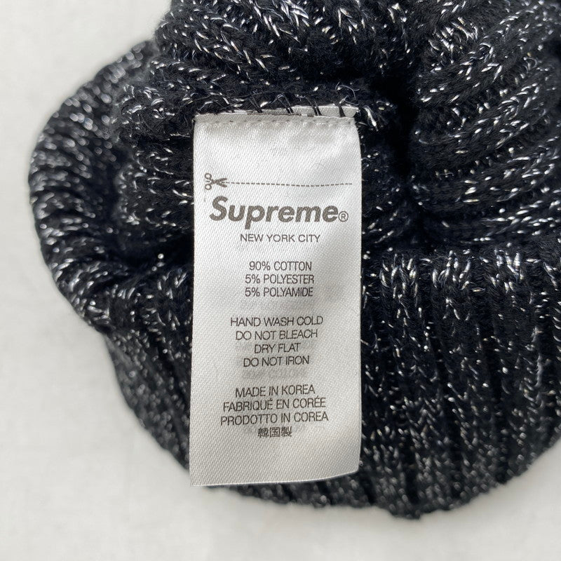 【中古美品】【メンズ/レディース】 SUPREME シュプリーム 25SS OVERDYED BEANIE オーバーダイド ビーニー 帽子 185-261025-cs-10-izu サイズ：ONE SIZE カラー：ブラック×メタリック 万代Net店