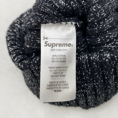 【中古美品】【メンズ/レディース】 SUPREME シュプリーム 25SS OVERDYED BEANIE オーバーダイド ビーニー 帽子 185-261025-cs-10-izu サイズ：ONE SIZE カラー：ブラック×メタリック 万代Net店