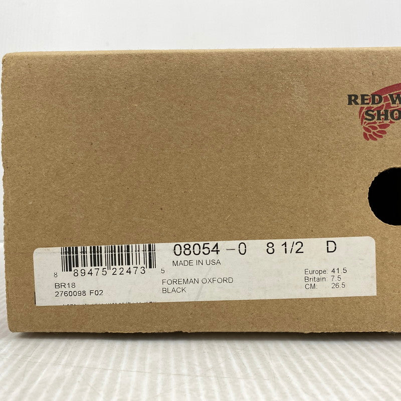 【中古品】【メンズ】 RED WING レッドウィング 8054 FOREMAN OXFORD フォアマン オックスフォード シューズ 靴 164-261025-cs-11-izu サイズ：26.5cm カラー：ブラック 万代Net店