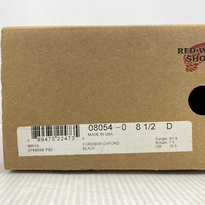 【中古品】【メンズ】 RED WING レッドウィング 8054 FOREMAN OXFORD フォアマン オックスフォード シューズ 靴 164-261025-cs-11-izu サイズ：26.5cm カラー：ブラック 万代Net店