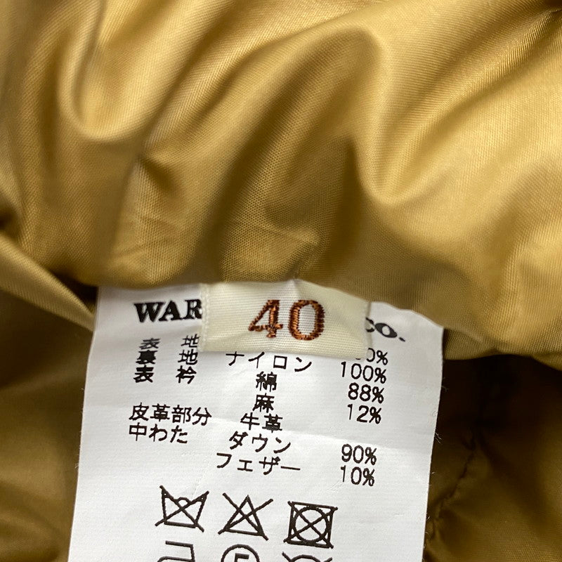 【中古品】【メンズ】 WAREHOUSE ウエアハウス LOT 2127 DUCK DOWN JACKET ダック ダウン ジャケット アウター 145-261026-ya-03-izu サイズ：40 カラー：オリーブ 万代Net店
