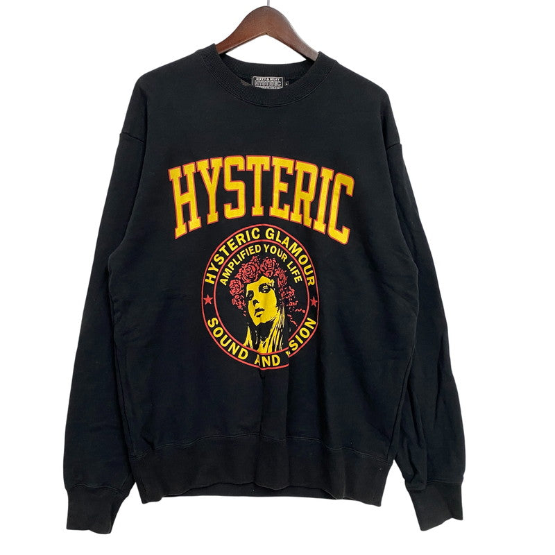 【中古品】【メンズ】 HYSTERIC GLAMOUR ヒステリックグラマー 02241CS01 HG ACADEMY SWEAT アカデミー スウェット トップス 140-261027-yn-02-izu サイズ：L カラー：ブラック 万代Net店