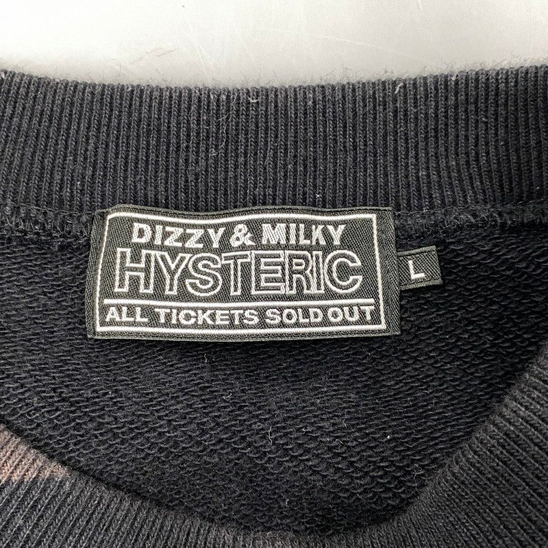 【中古品】【メンズ】 HYSTERIC GLAMOUR ヒステリックグラマー 02241CS01 HG ACADEMY SWEAT アカデミー スウェット トップス 140-261027-yn-02-izu サイズ：L カラー：ブラック 万代Net店