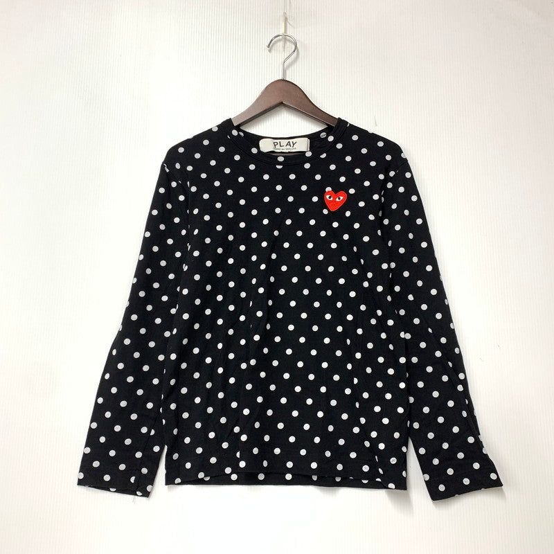 【中古品】【メンズ】 PLAY COMME DES GARCONS プレイコムデギャルソン AX-T166DOTS LONG SLEEVE T-SHIRT ロングスリーブ Tシャツ トップス 長袖 140-261027-ya-16-izu サイズ：XS カラー：ブラック 万代Net店
