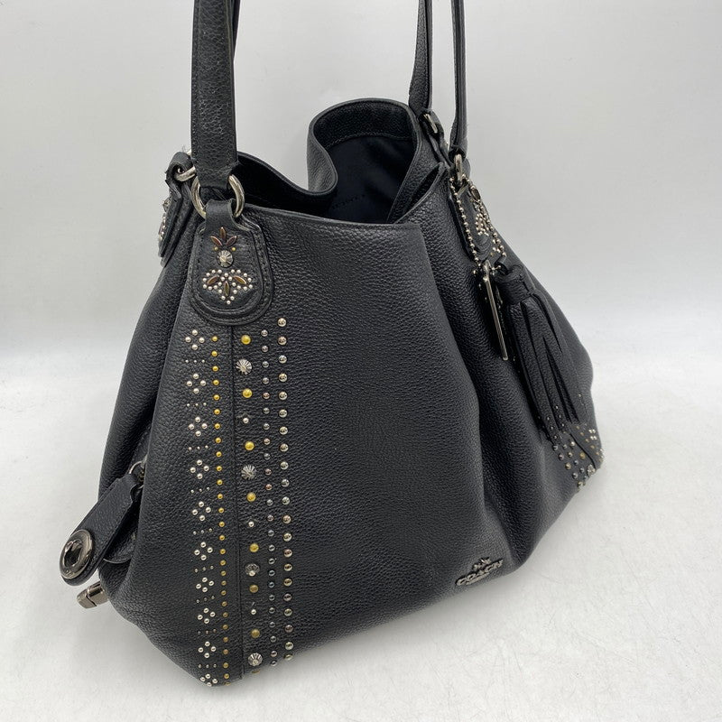 【中古品】【レディース】 COACH コーチ STUDZ HAND BAG スタッズ ハンド バッグ カバン 180-261027-kh-12-izu カラー：ブラック 万代Net店