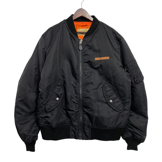 【中古品】【メンズ】 AVIREX アヴィレックス 6172063 MA-1 COMMERCIAL LOGO FLIGHT JACKET コマーシャル ロゴ フライト ジャケット アウター 145-261027-kh-04-izu サイズ：2XL カラー：ブラック 万代Net店