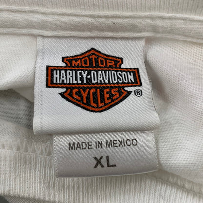 【現状渡し品】【メンズ】 HARLEY DAVIDSON ハーレーダビッドソン メキシコ製 c2014 FLAME LOGO L S TEE フレーム ロゴ ロングスリーブ Tシャツ トップス 長袖 145-261027-ya-13-izu サイズ：XL カラー：ホワイト 万代Net店