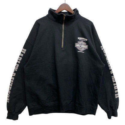 【中古品】【メンズ】 HARLEY DAVIDSON ハーレーダビッドソン c2018 SKULL WING HALF ZIP SWEAT スカル ウイング ハーフジップ スウェット トップス 145-261030-kh-08-izu サイズ：XL カラー：ブラック 万代Net店