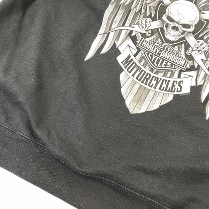 【中古品】【メンズ】 HARLEY DAVIDSON ハーレーダビッドソン c2018 SKULL WING HALF ZIP SWEAT スカル ウイング ハーフジップ スウェット トップス 145-261030-kh-08-izu サイズ：XL カラー：ブラック 万代Net店