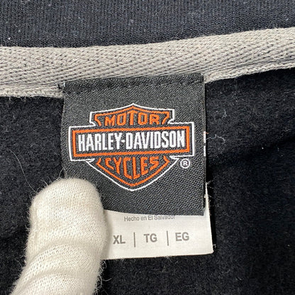 【中古品】【メンズ】 HARLEY DAVIDSON ハーレーダビッドソン c2018 SKULL WING HALF ZIP SWEAT スカル ウイング ハーフジップ スウェット トップス 145-261030-kh-08-izu サイズ：XL カラー：ブラック 万代Net店