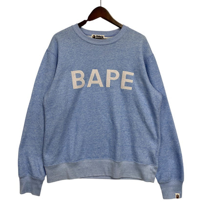 【中古品】【メンズ】 A BATHING APE アベイシングエイプ 001SWD301013X BAPE LOGO SWEATSHIRT BAPE ロゴ スウェットシャツ トップス 142-261027-yn-07-izu サイズ：L カラー：ライトブルー 万代Net店
