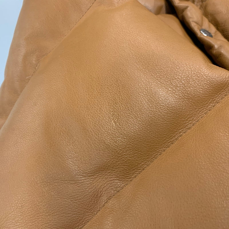 【中古品】【メンズ】 A BATHING APE アベイシングエイプ LEATHER CLASSIC DOWN JACKET レザー ダウン ジャケット アウター 142-261028-kh-11-izu サイズ：M カラー：ブラウン 万代Net店